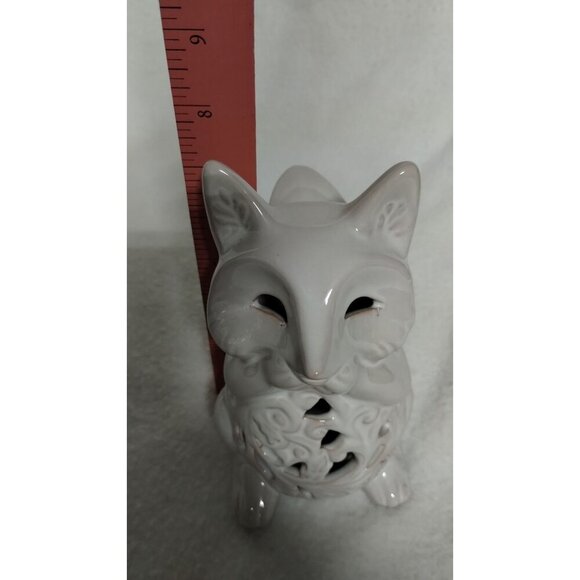 Ceramic Cat Candle Holder, Decorative Cutout Accent, Home Decor, Gray - Picture 9 of 11